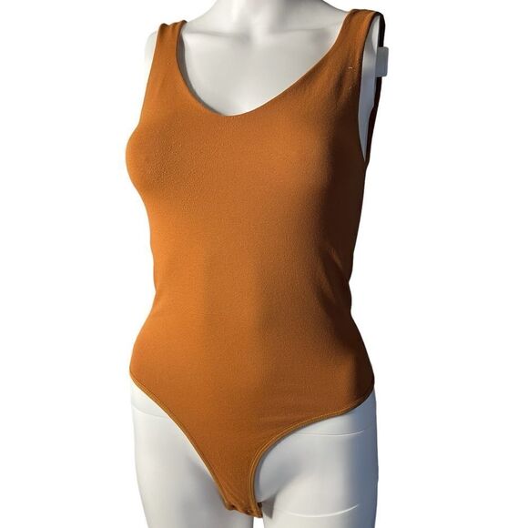 by together v neck bodysuit brown size medium large - Picture 1 of 5